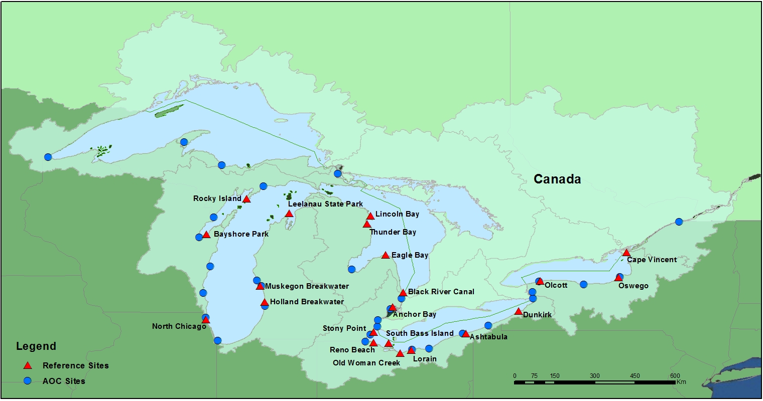 Map of sampling sites. Within each site there can be multiple sampling stations.